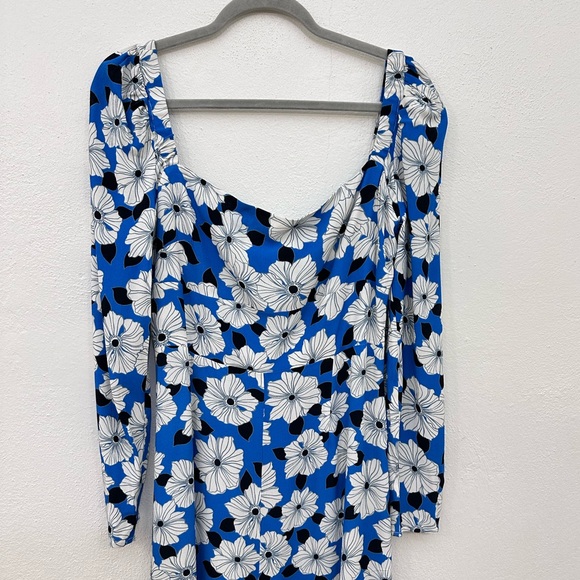 NEW $265 Reiss Square Neck Floral Midi Dress - Picture 5 of 11